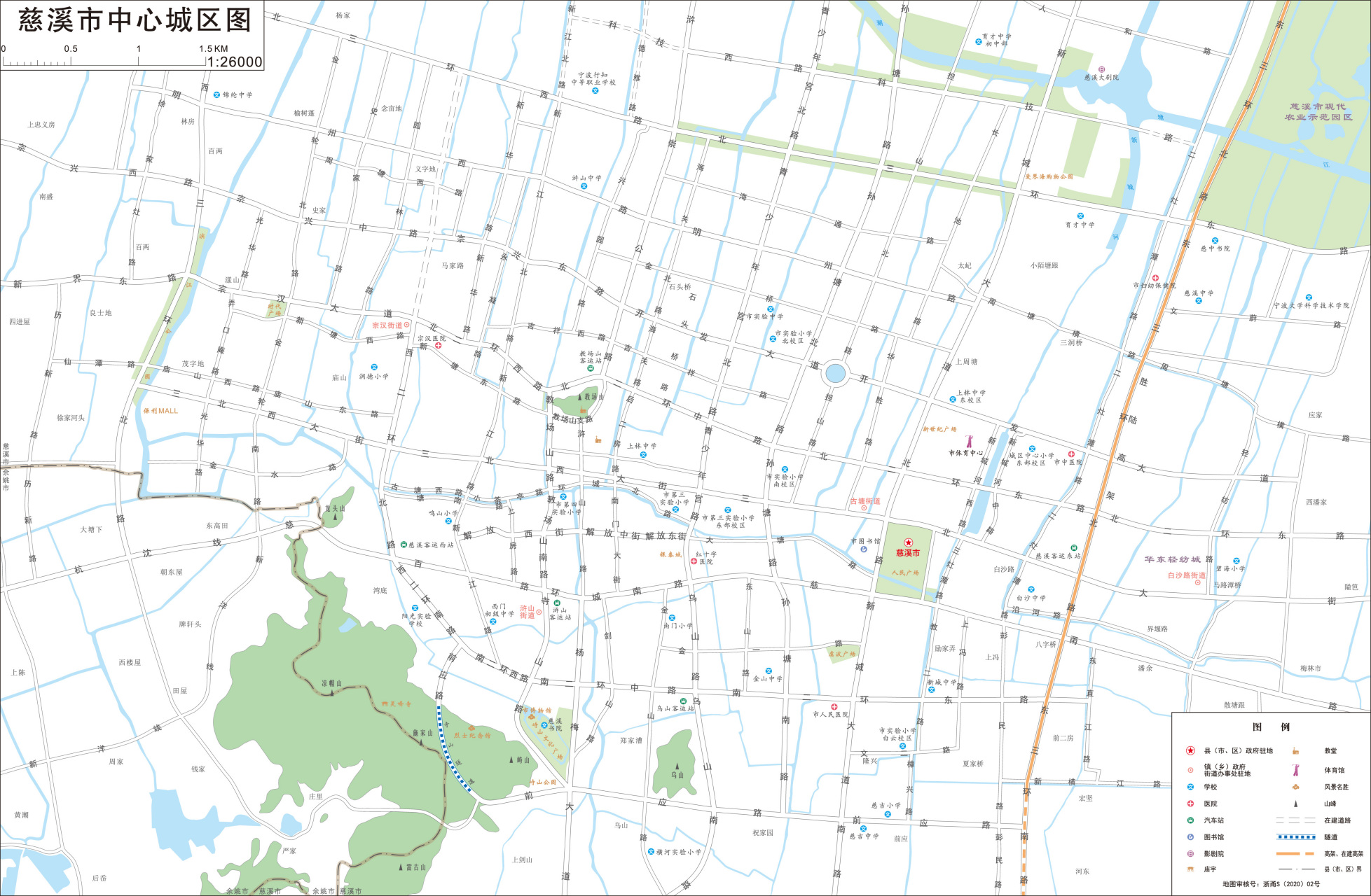 慈溪街道划分地图图片