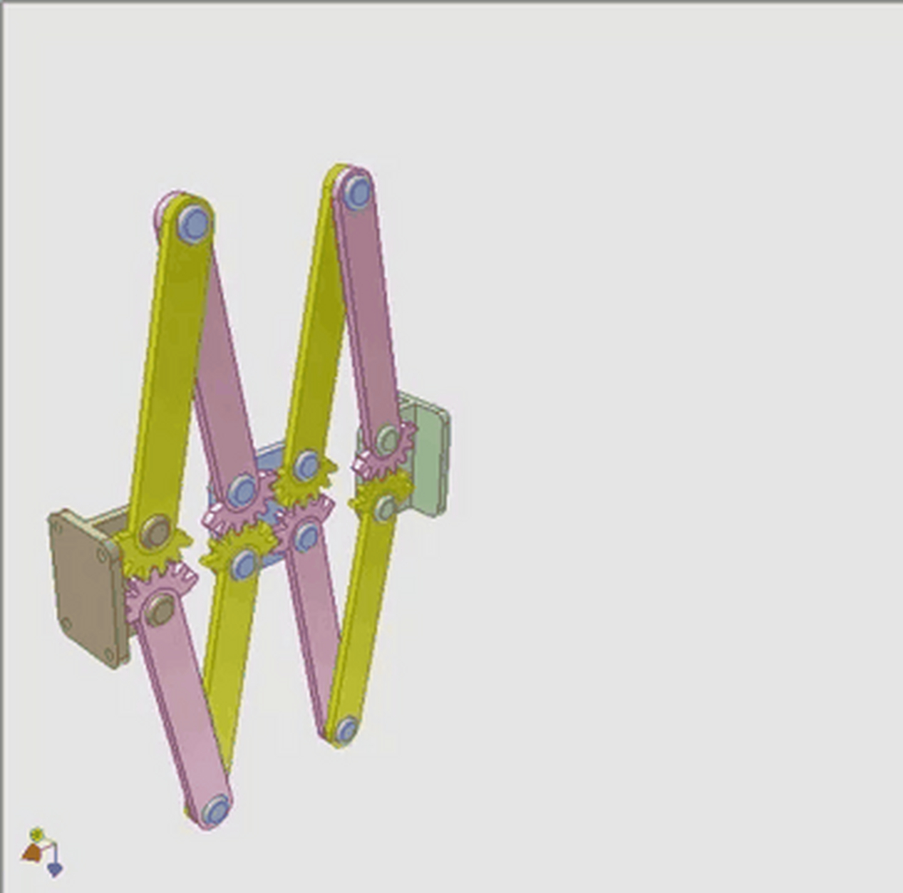 齿轮连杆伸缩机构