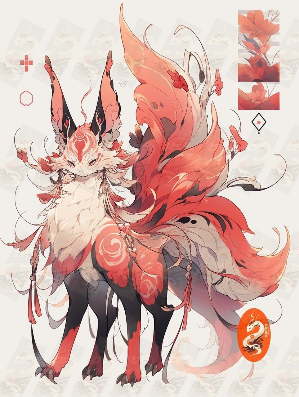 山海经:九尾狐  山海经·九尾狐——绝美呈现 在图一中,我们得以一睹