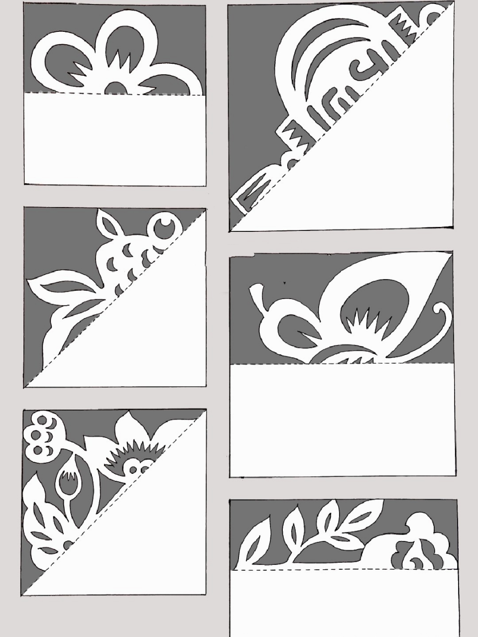 【剪纸图样2】对折剪纸图案