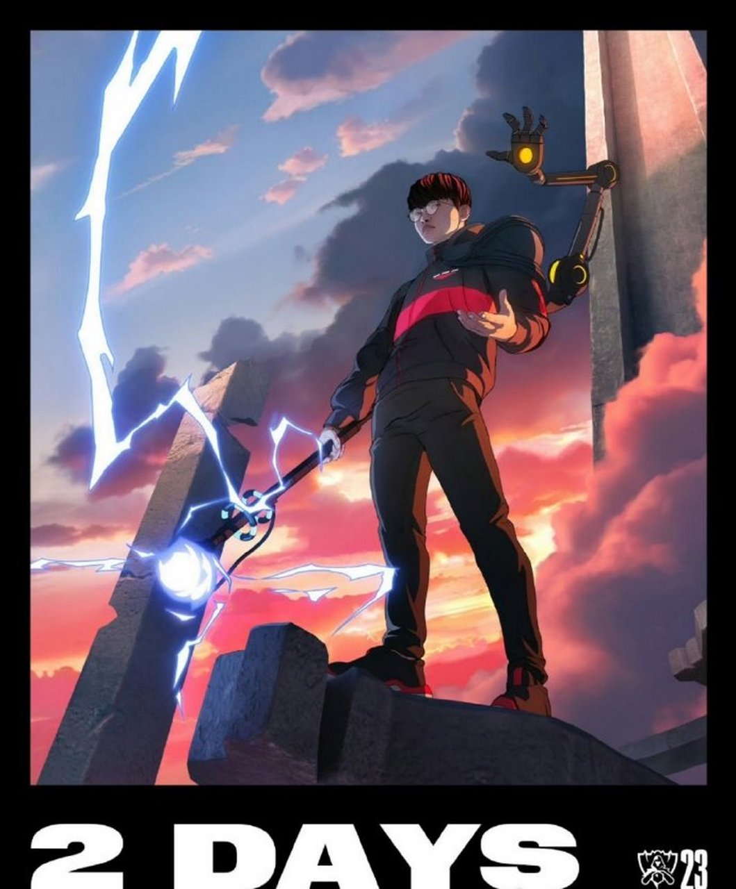 英雄联盟s13# lol官推:距离世界赛还有两天,配图为faker维克托