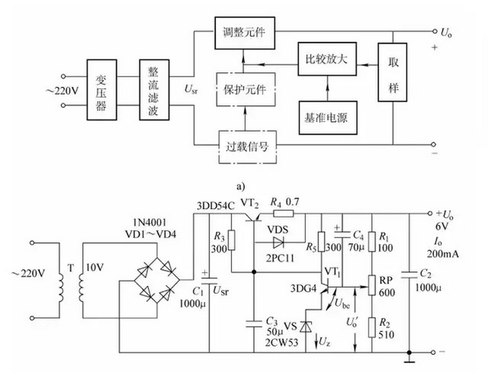 串联型稳压电路原理图图片