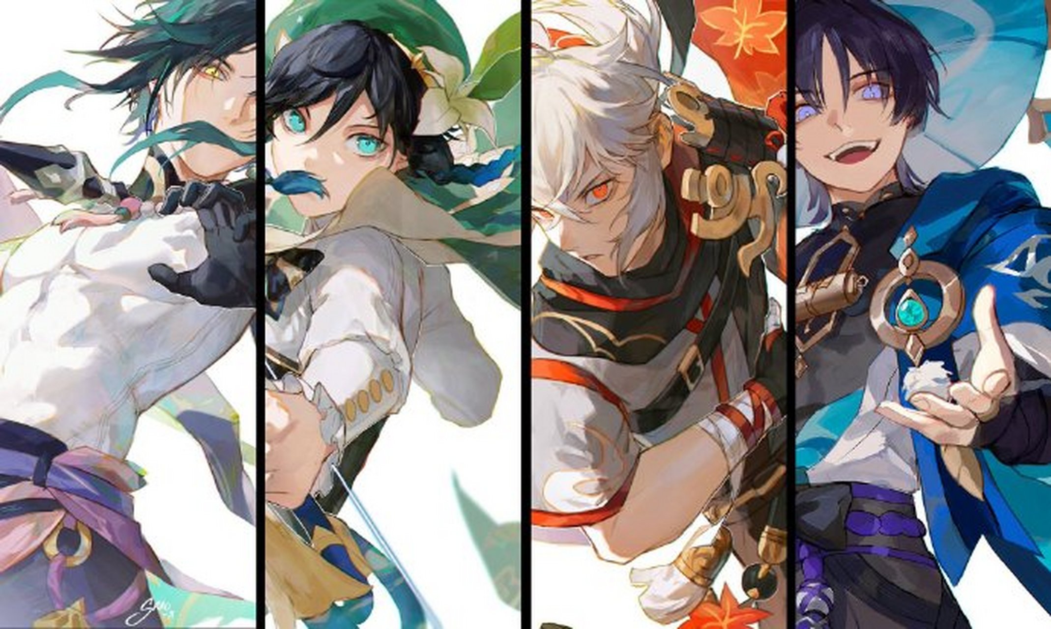 四神 & 风男(twi.srro_yo) #原神# #插画