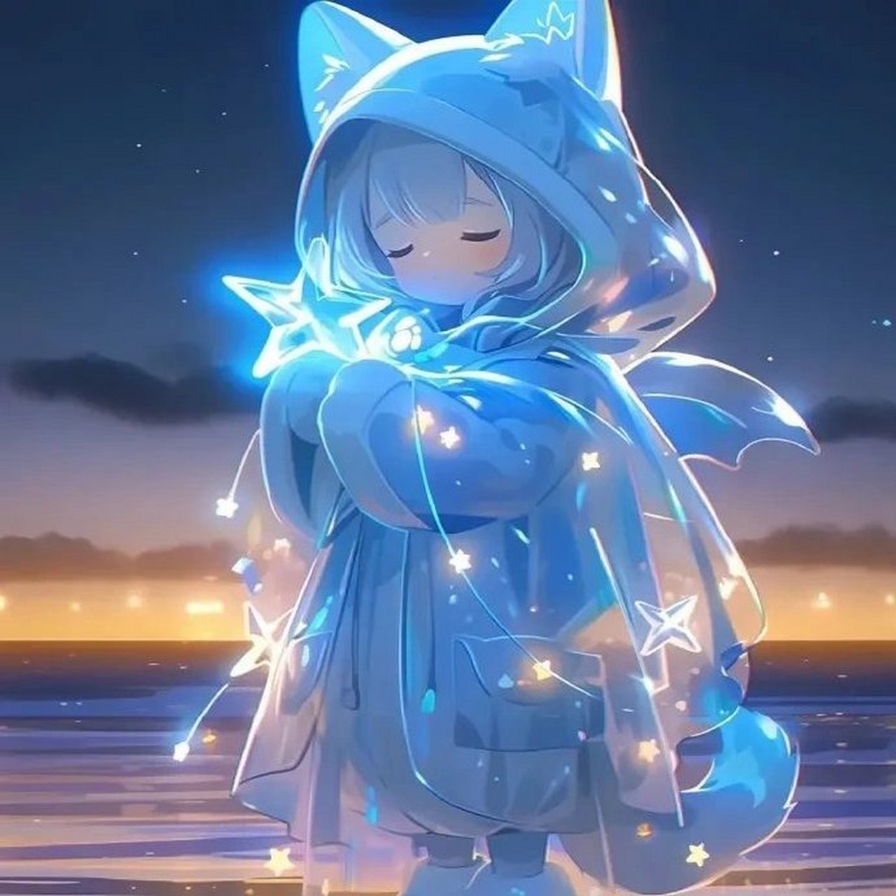 蓝色荧光女生头像 676767