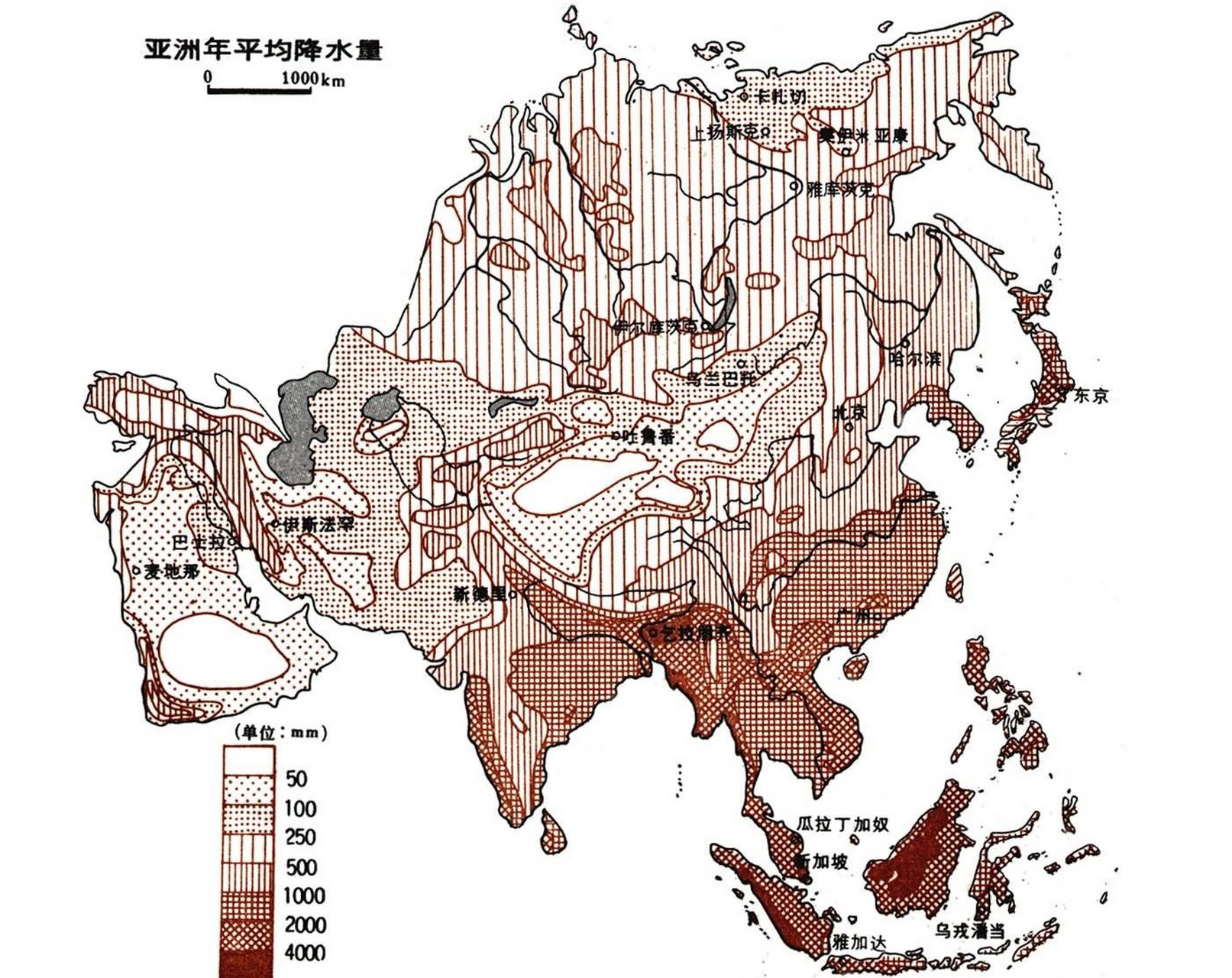 亚洲降水分布图图片