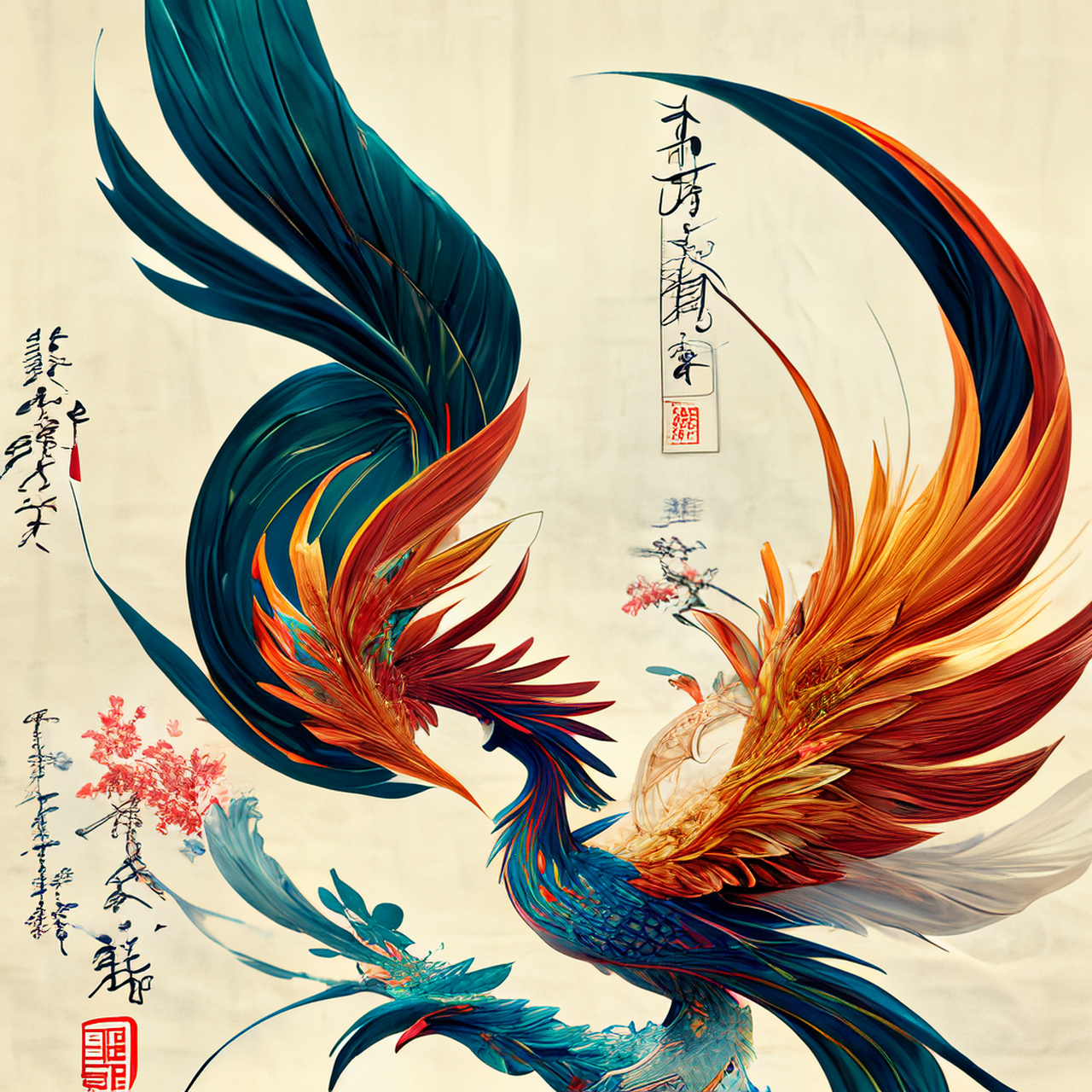 挂帆干斗极,属耳凤凰鸣.优雅,闲适,安谧#百度ai绘图黑科技