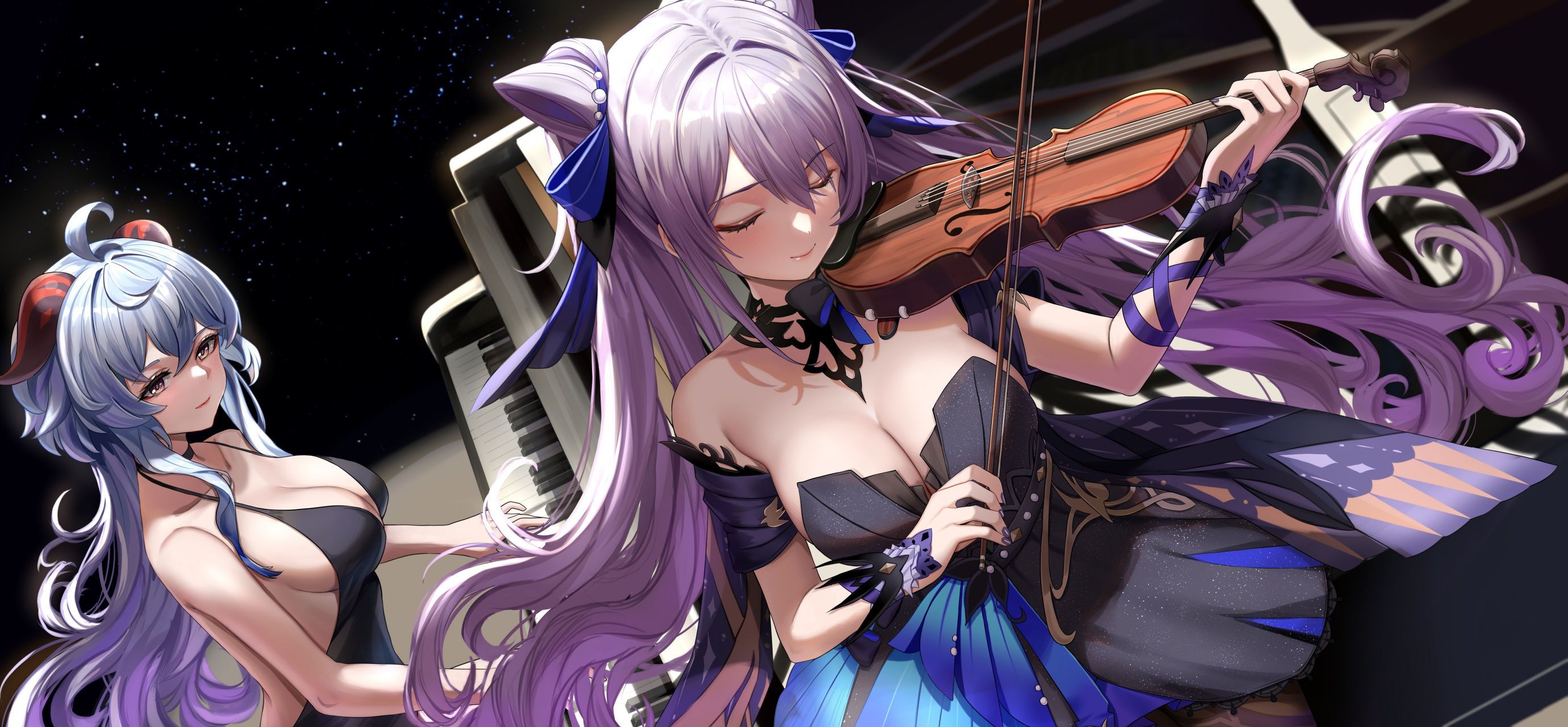 刻晴和甘雨的二重奏 果然还是少女系的又甘又刻组合最顶 #九月动态