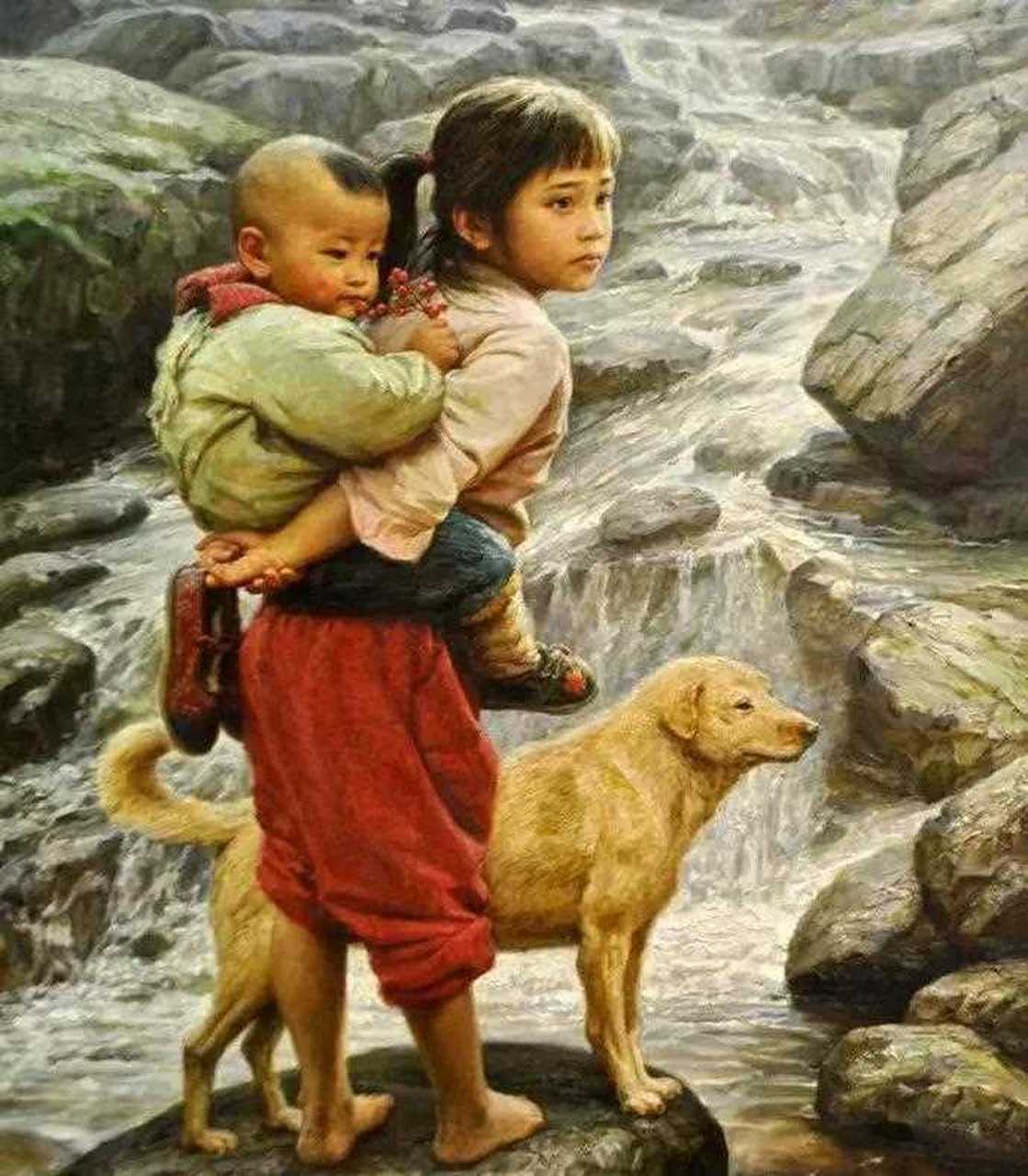 画家李自健,以自己的童年生活为素材,画出了,中国乡土文明中的,人性