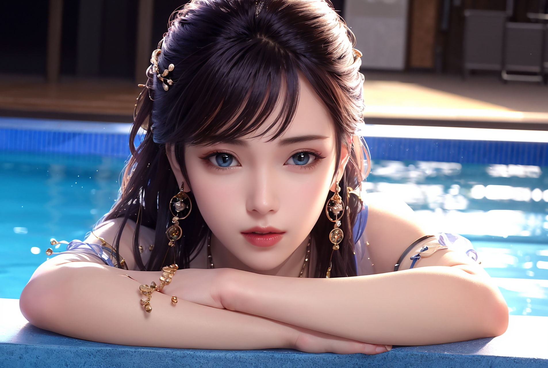 ai绘画 | 眷思量·灵犀,泳装比基尼,pc横板墙纸.