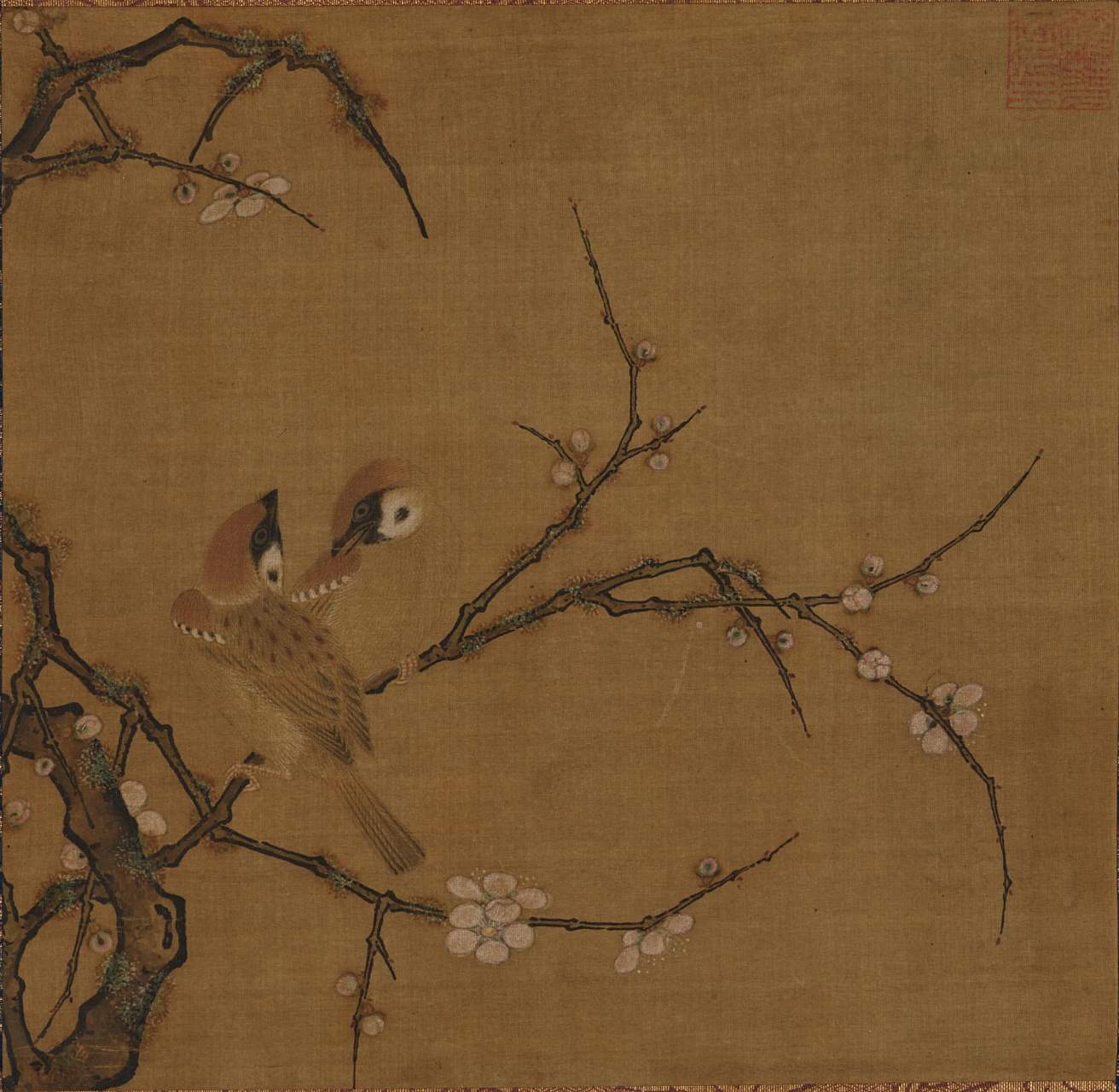 东京国立博物馆藏 :南宋·马麟《梅花双雀图轴》#博物馆# #宋代书画