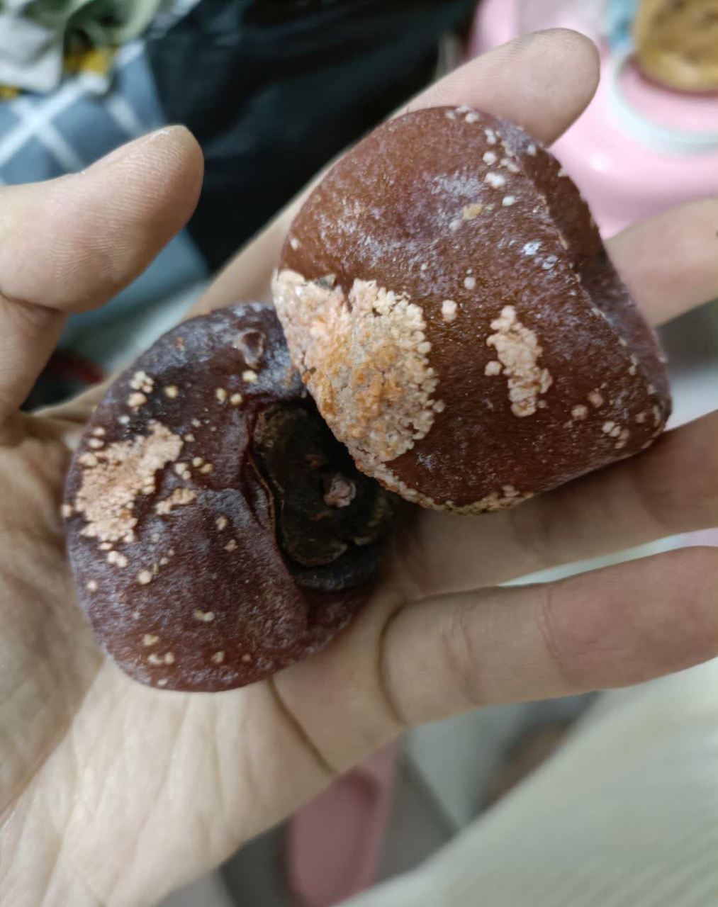 我说柿饼坏了,商家却坚称没有坏. 我们看看有没有坏掉?[汗]