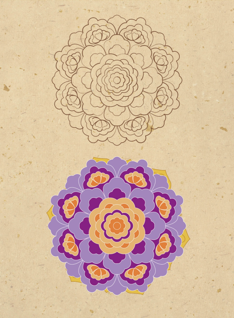 传统纹样素材·宝相花  宝相花是中国传统装饰纹样之一,随着佛教的