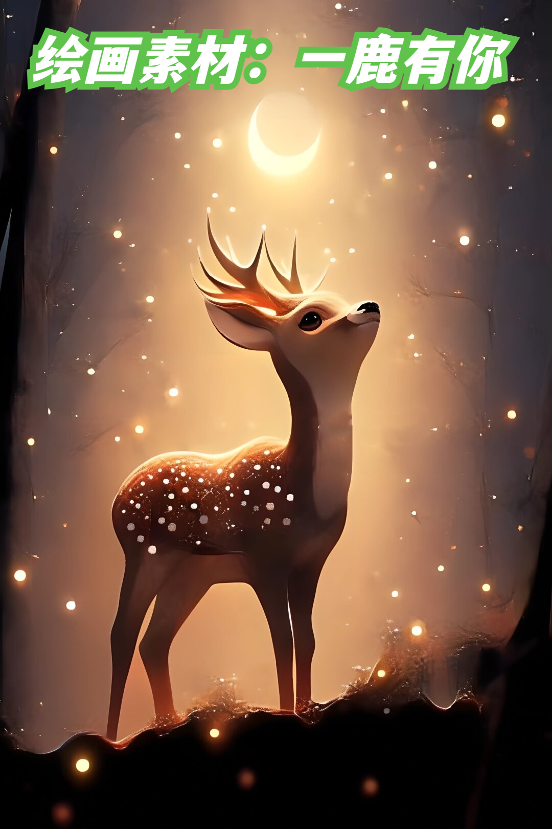 在绘画中,"一鹿有你"可以作为主题,也可以作为