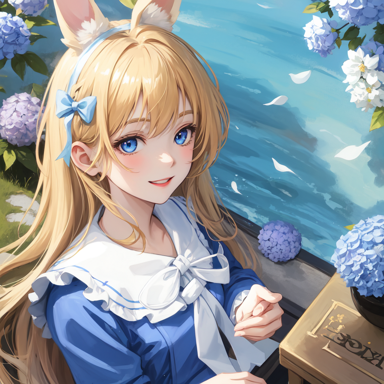 ai绘画# #ai二次元绘画# 可爱的兔兔女孩,爱丽丝#乐享周末分享吧
