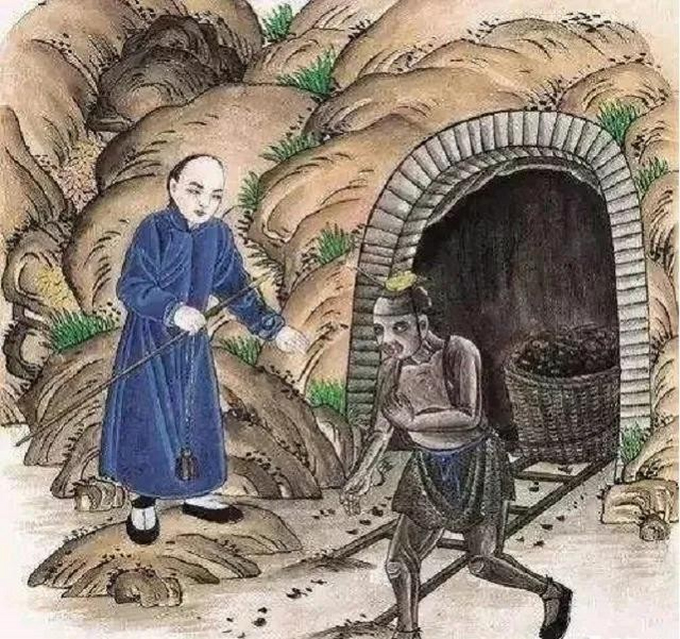 清朝时,江西抚州一个在矿井里挖煤的人,忽然听见洞