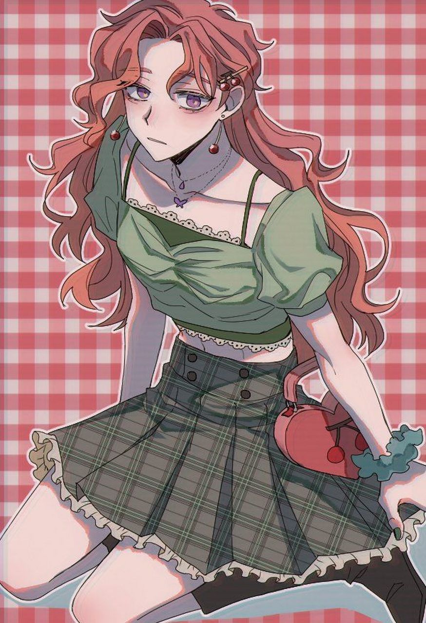 jojo的奇妙冒险动画# 当花京院典明被画成女性角色后.