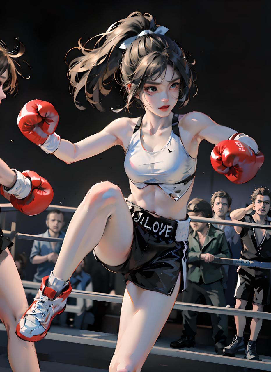 动漫壁纸---二次元拳击台靓妹 她是那个在二次元中崭露头角的拳击界