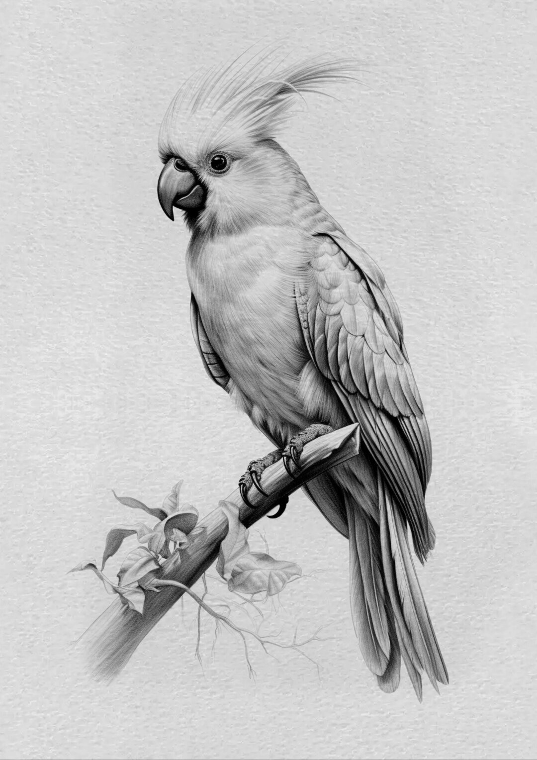 写实鹦鹉手稿 本来想制作一只玄凤鹦鹉,但最终效果既美观又不完全符合