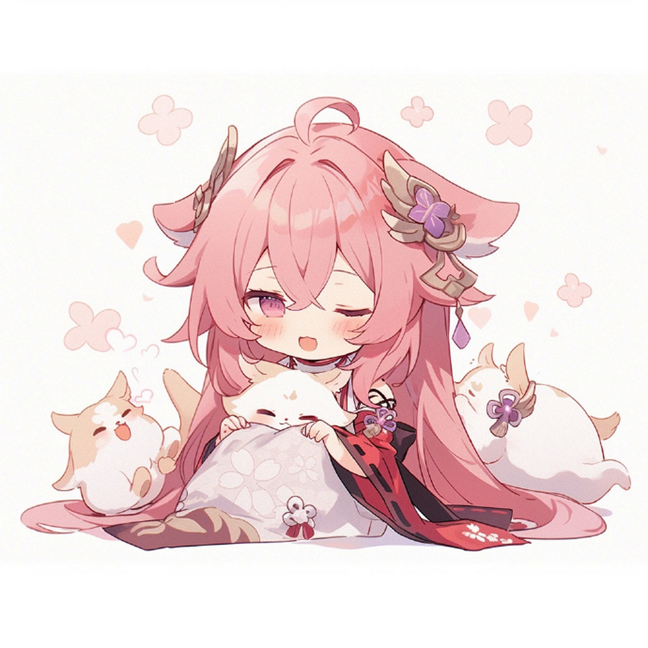 ai绘画:原神头像 八重神子 #插画