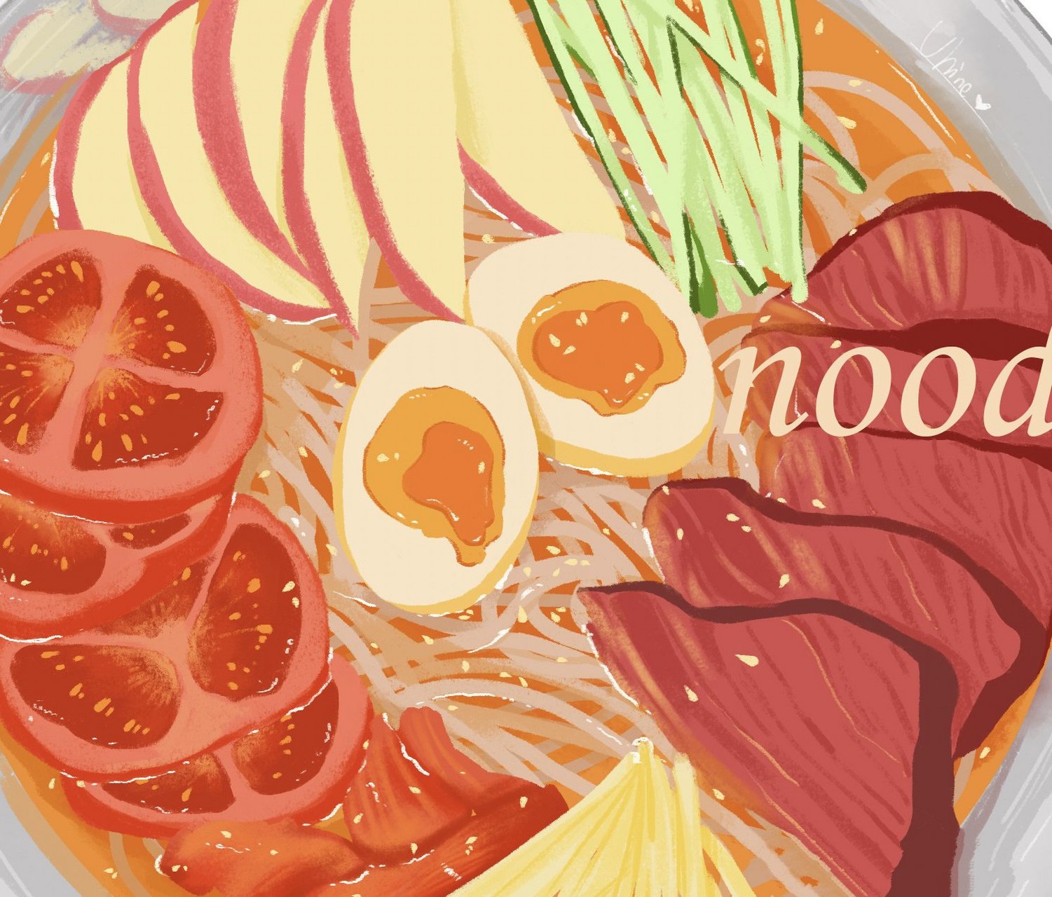 插画美食手绘-冷面教程 "手绘软件:ps2020 wacom手绘板 821582