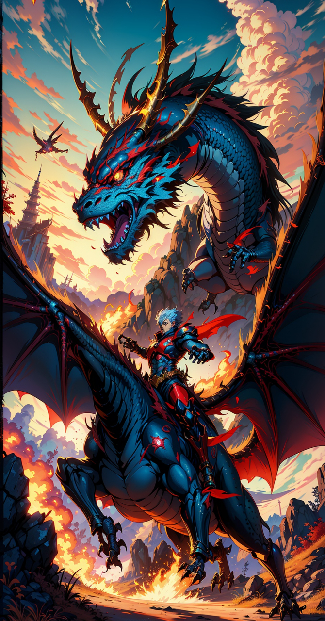 ai绘画,这样的龙骑士符合你心中所想嘛.