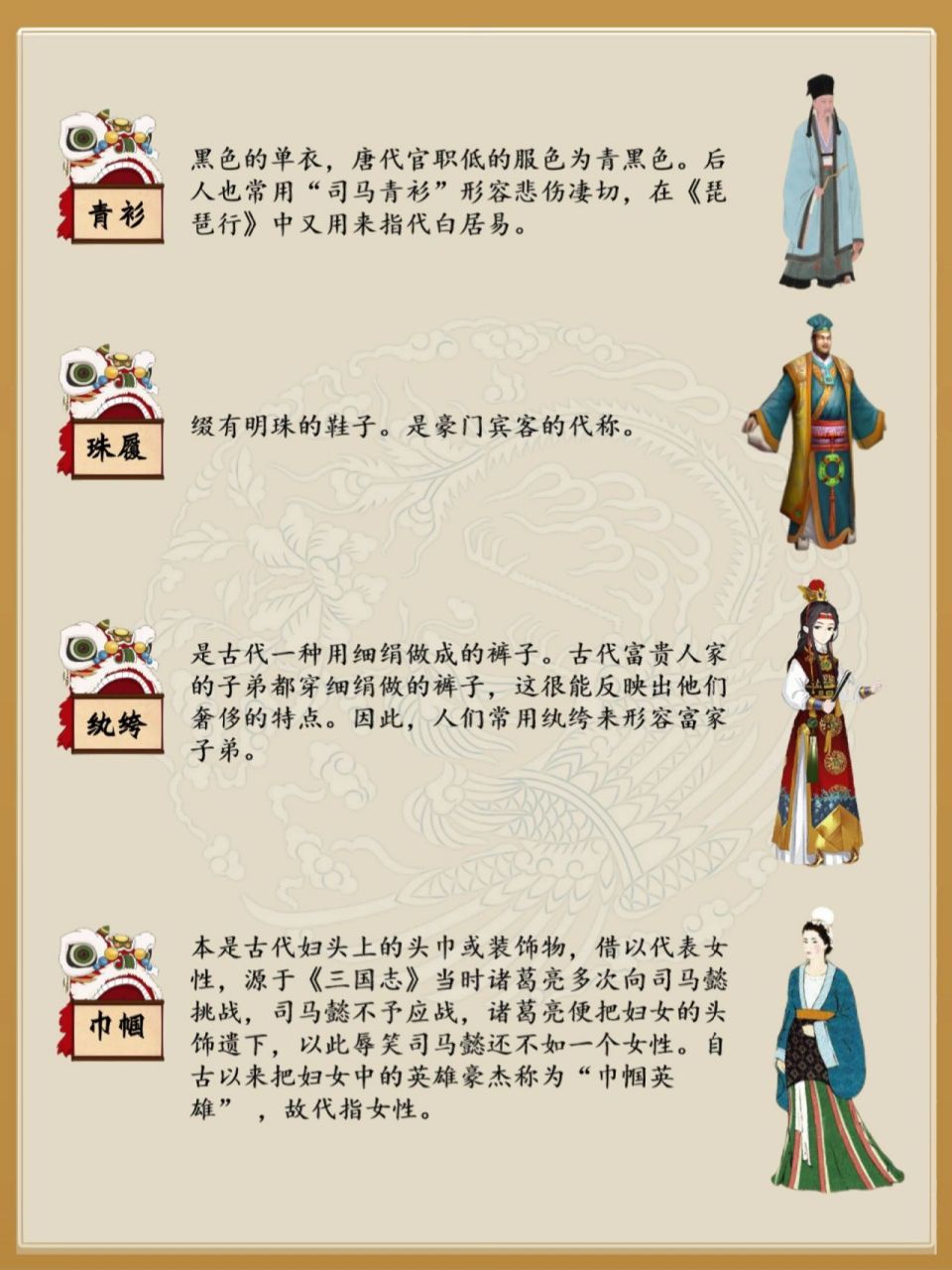 古代服饰名称及其图片图片