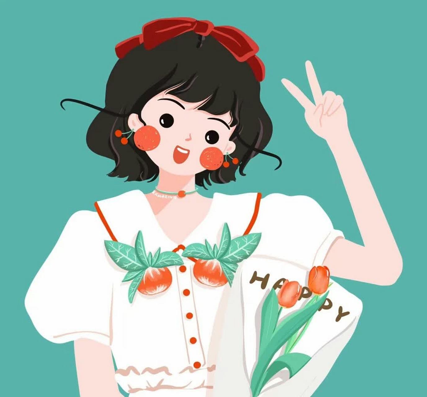 樱桃?微笑少女头像?