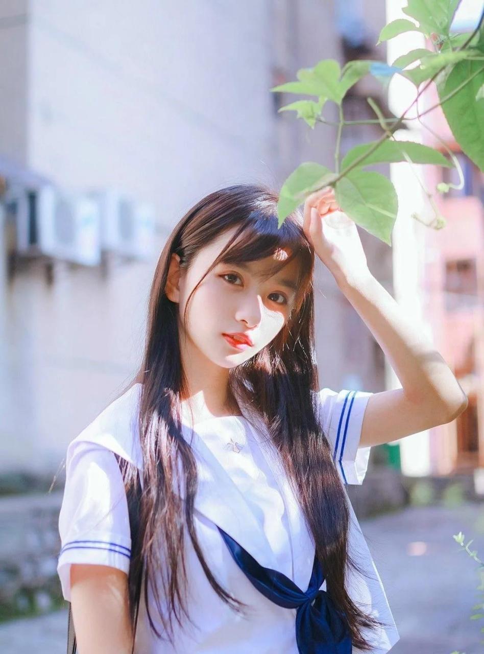 清纯可爱的jk少女户外摄影