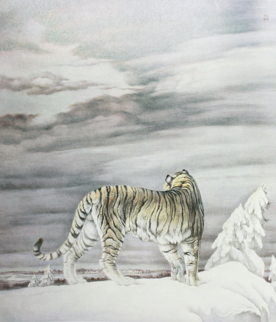 高清:田书翰老虎#工笔# #工笔画# #最美工笔画