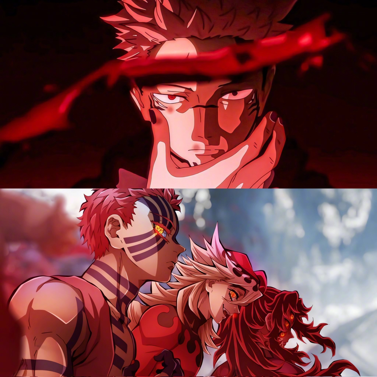 两面宿傩90上弦3人,你觉得谁赢?