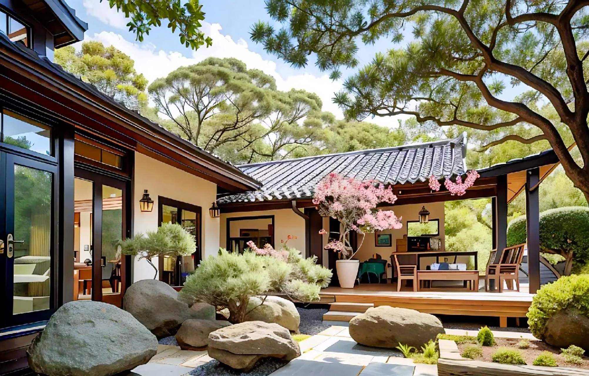 回家建个中式小院吧.闲时喝茶赏花,享受惬意时光#农村自建房