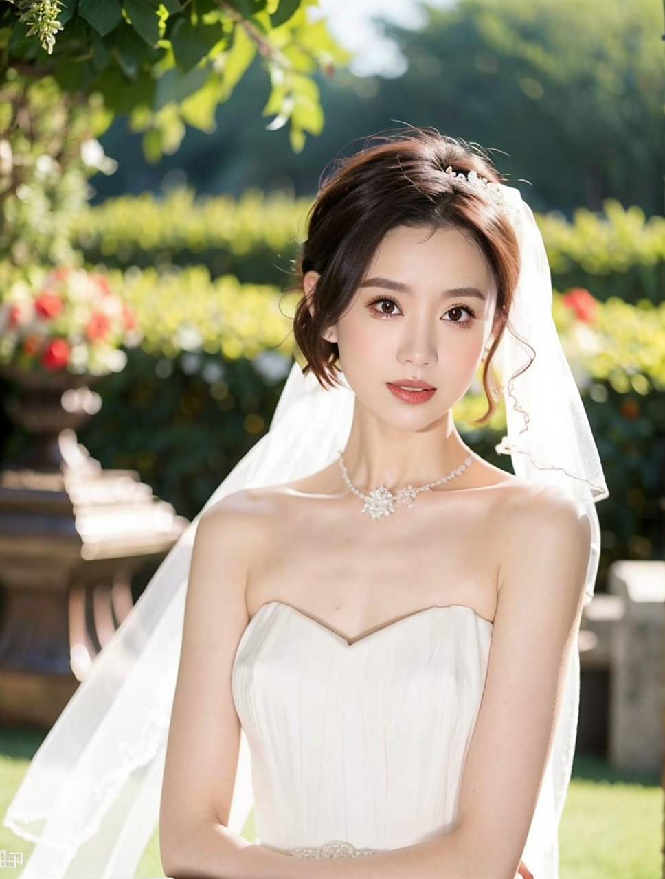 高贵气质美女的最美新娘装#最美新娘# #婚纱照推荐# #高雅气质美女