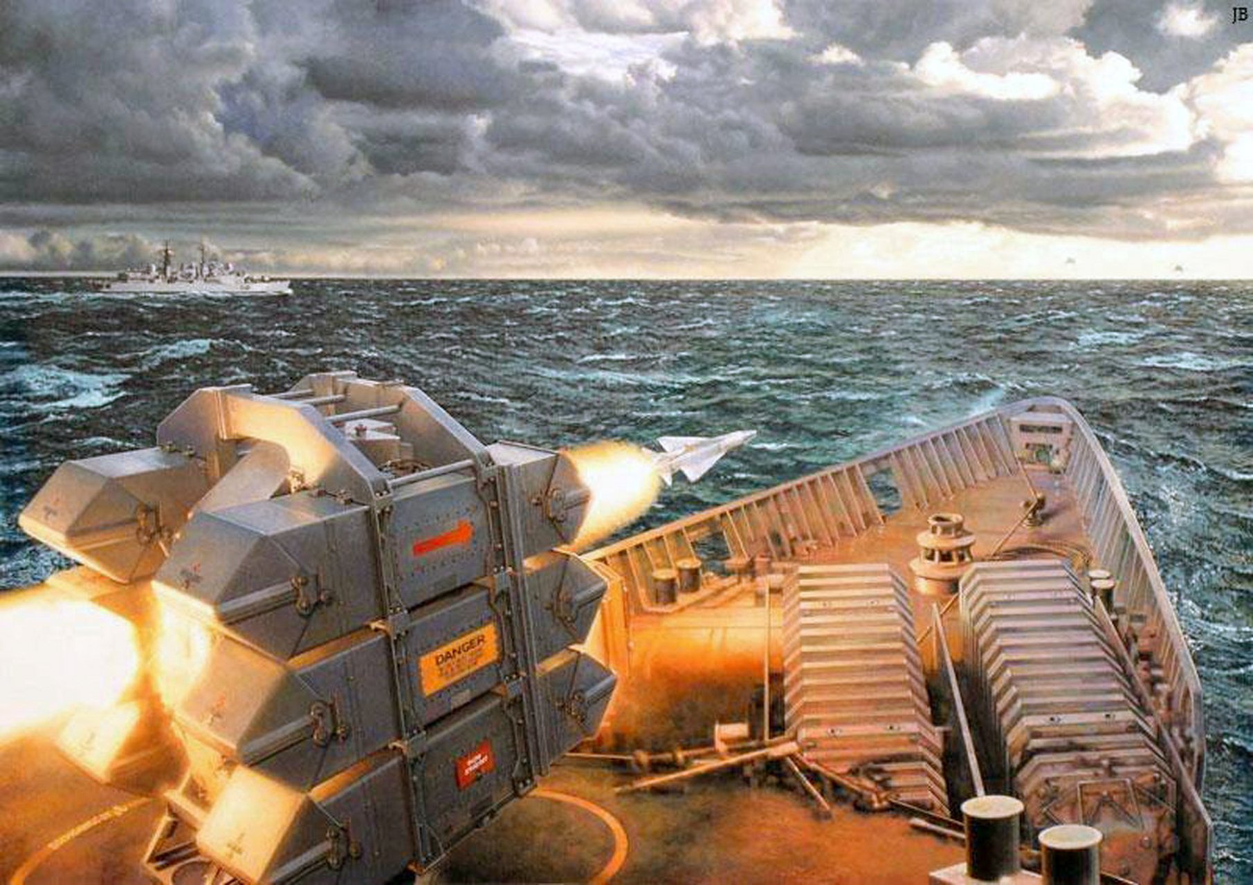 当年看着不错的海狼防空导弹, 开盖动作有些喜感,哈哈.不过现在么.