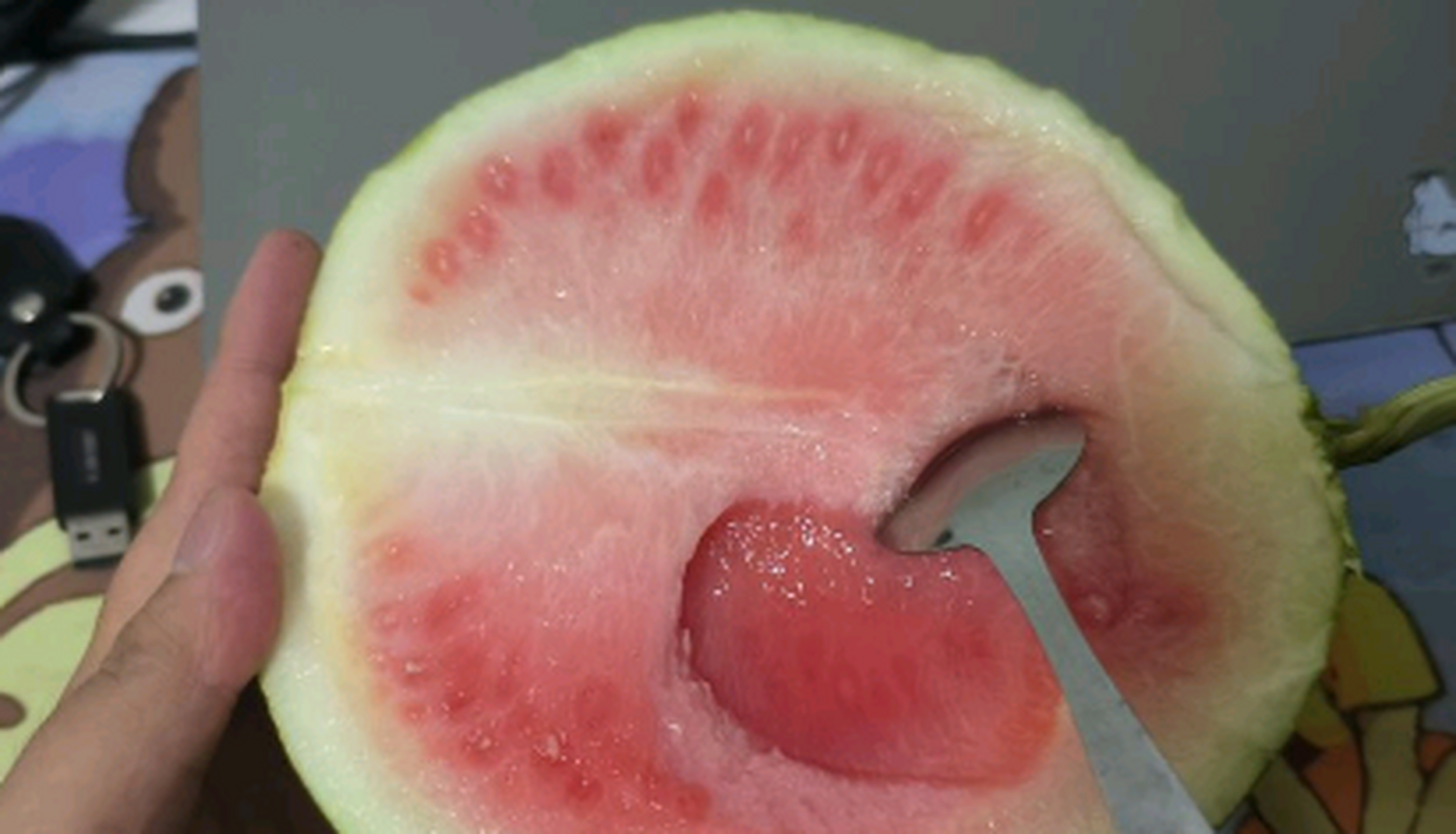 没熟的瓜,不好吃啊