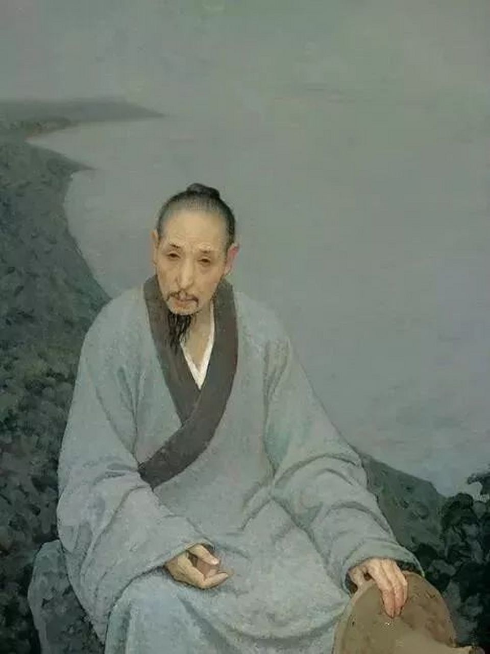 靳尚谊油画作品欣赏# 八大山人 130cm×100cm 布面油画 2006年