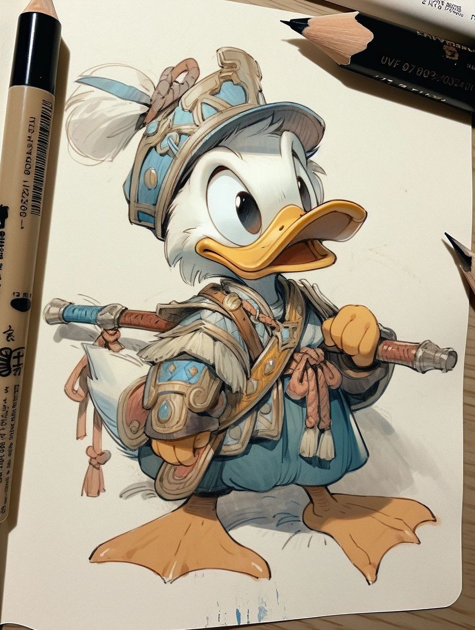 素描感!唐老鸭鸭