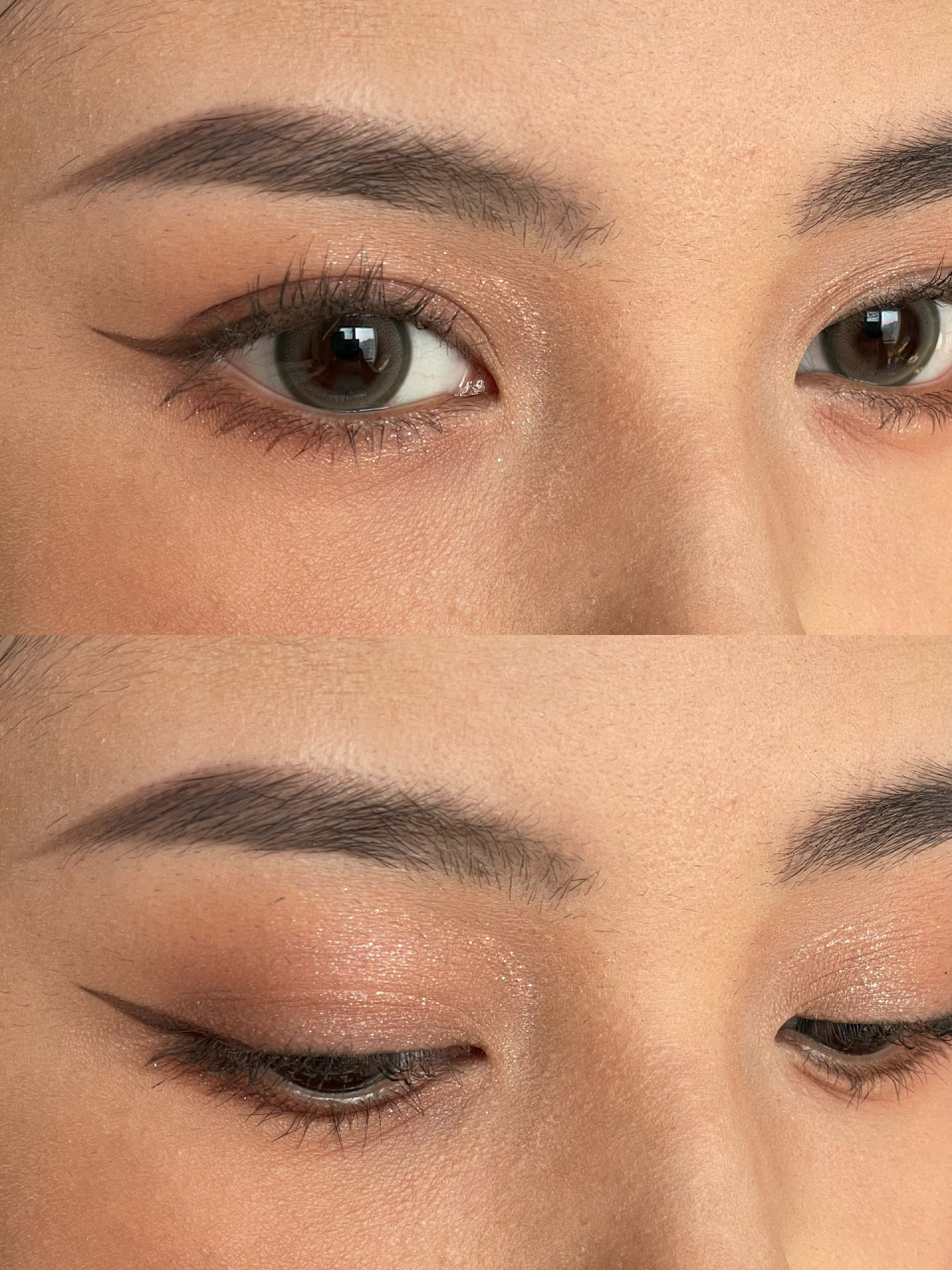 简易版轻欧美混血日常温柔眼妆 近日顿悟…细闪眼影就是要大胆去涂!