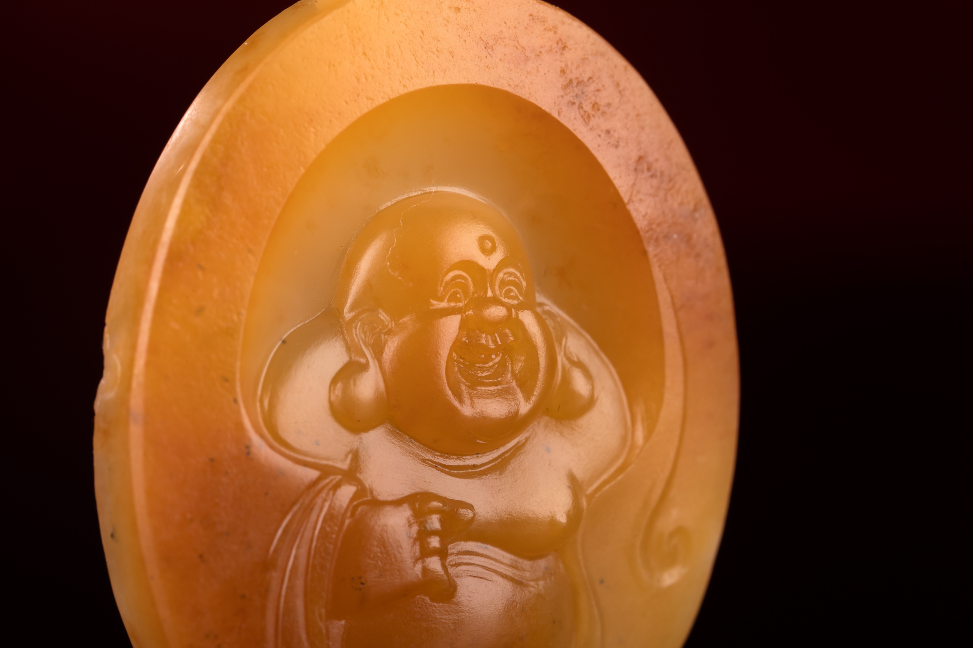 【黄沁弥勒佛】和田玉籽料 黄沁黄玉弥勒佛 吊坠挂件 弥勒佛玉牌 12.