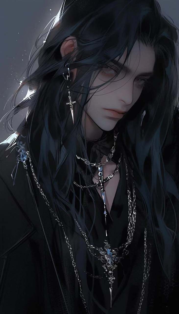 暗黑系列二次元ai插画你,嘿,带银链子了吗[二哈]