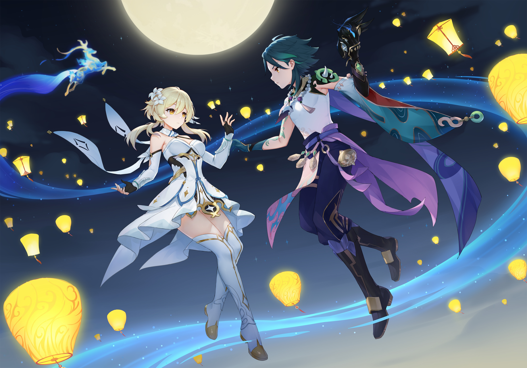 画师:hamima_青滔o-o #原神# 魈,你什么时候谈恋爱了,不告诉你爹