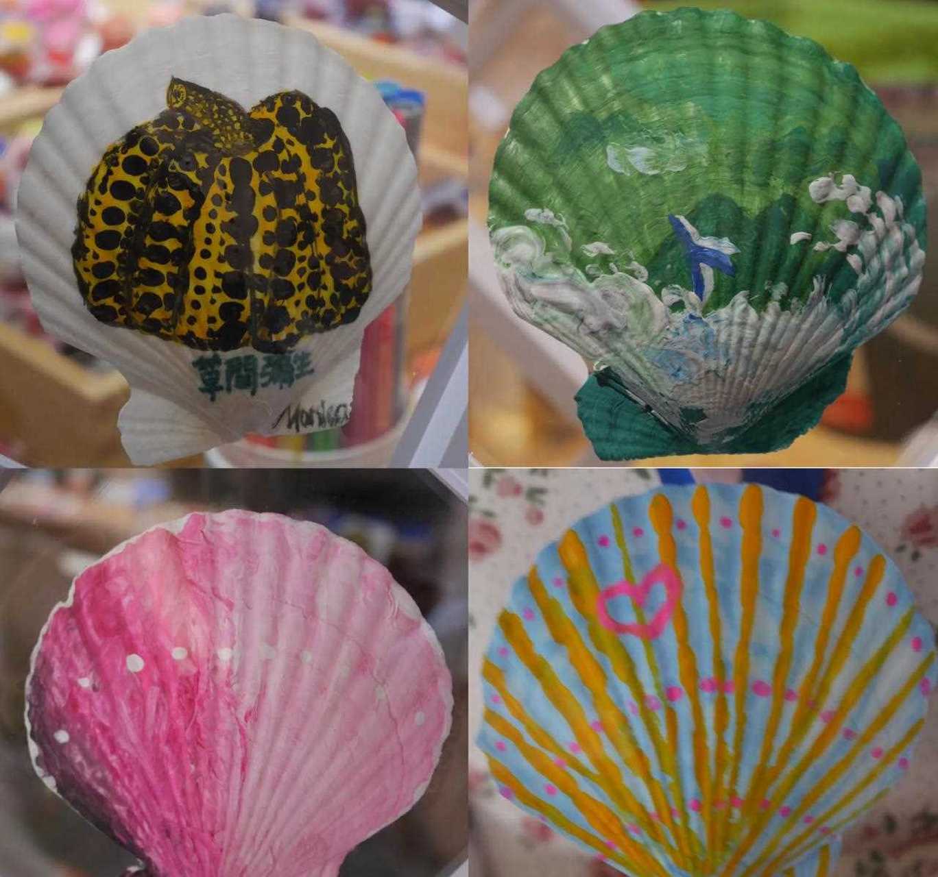 贝壳彩绘 扇贝壳作画 总有一款创意是你喜欢的