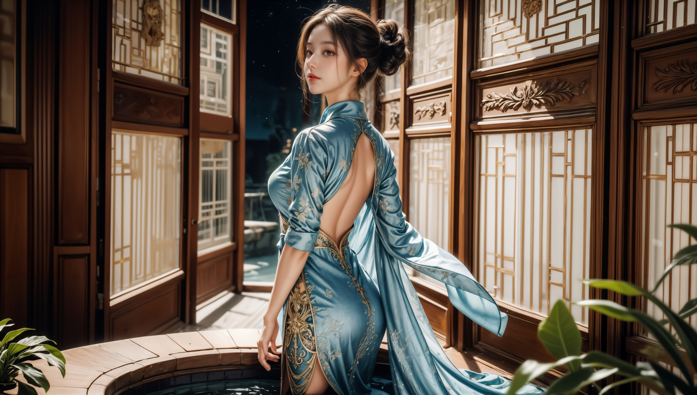 美女# #ai绘画美女写真# #桌面壁纸#	一款汉服美女的精致桌面墙纸