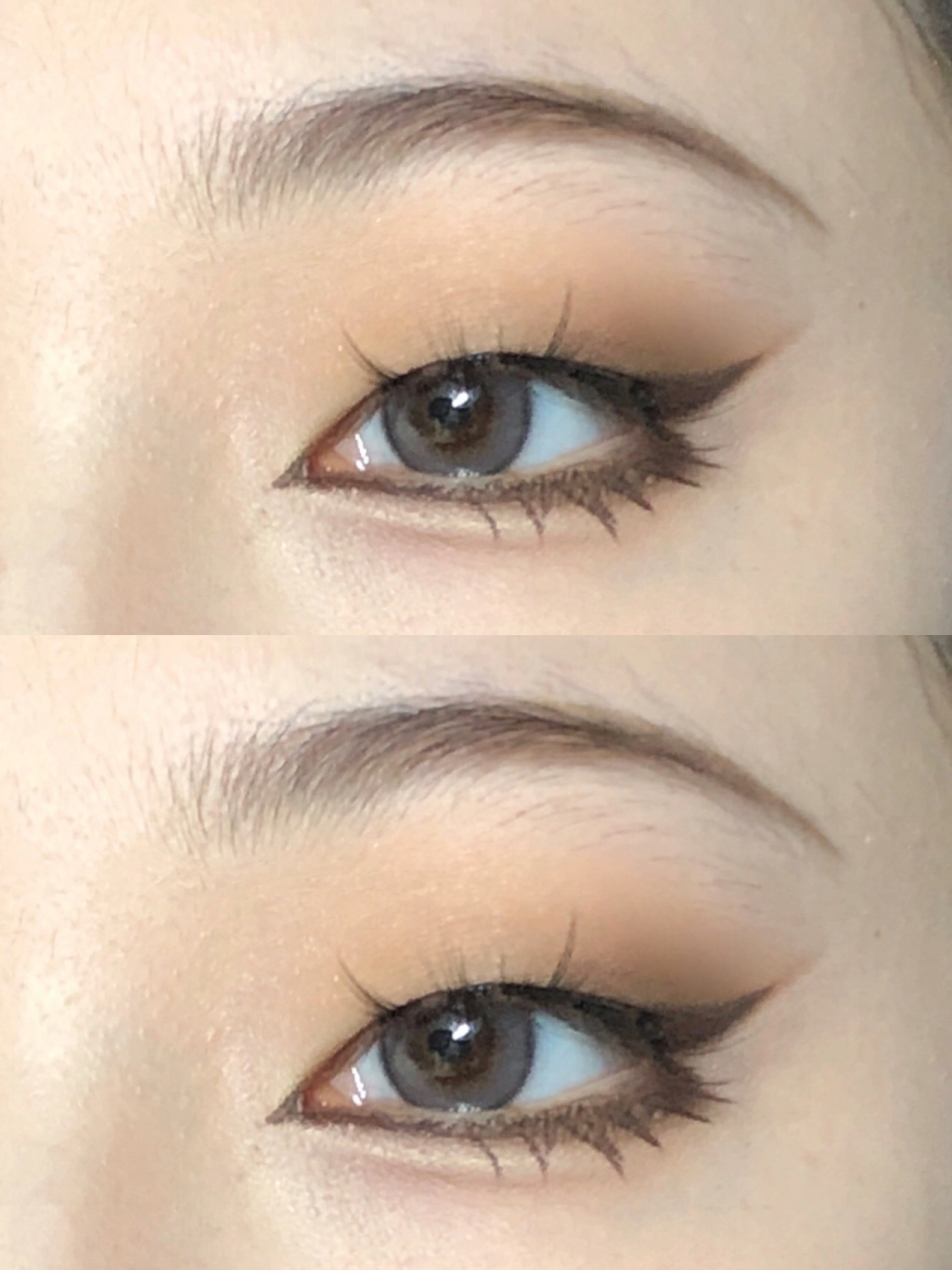 全包猫眼眼线小烟熏  单眼皮女生最适合画上挑全包的猫眼眼线,展现既