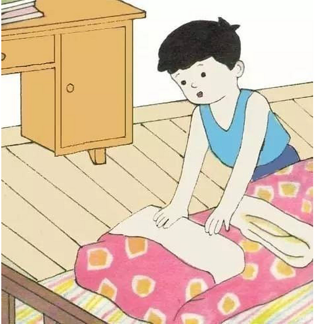 起床时千万不要叠被子.