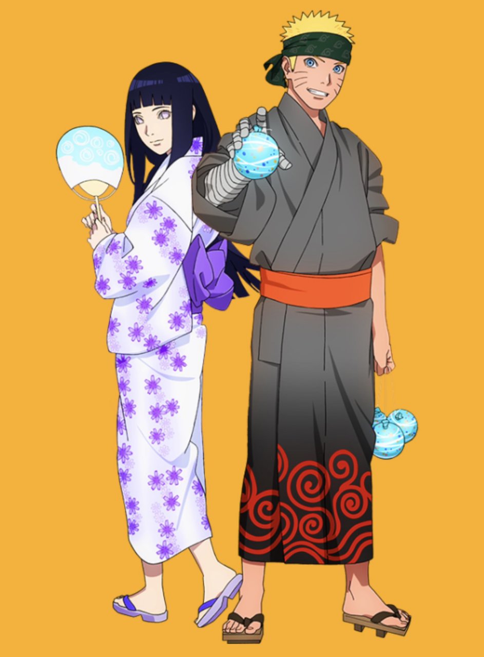 穿和服的鸣人和雏田#火影忍者