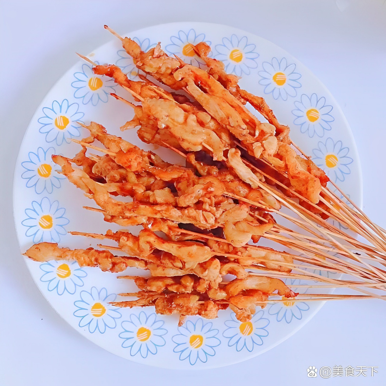 烤鸡肉串串   食谱山: 在家烧烤很容易.