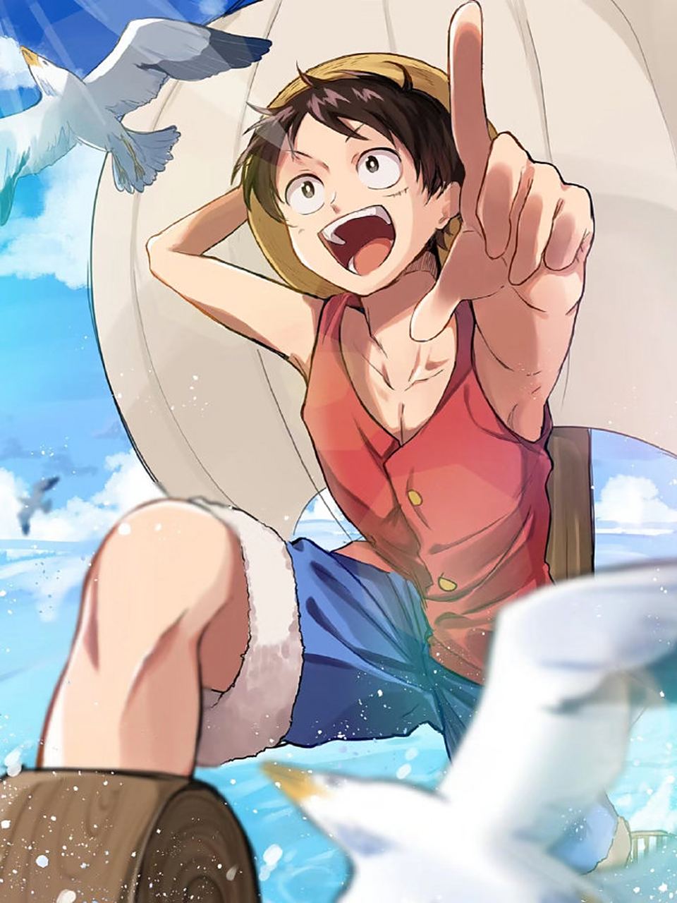 海贼王 路飞,这无邪的笑容简直要暖到心底![心] #经典动漫