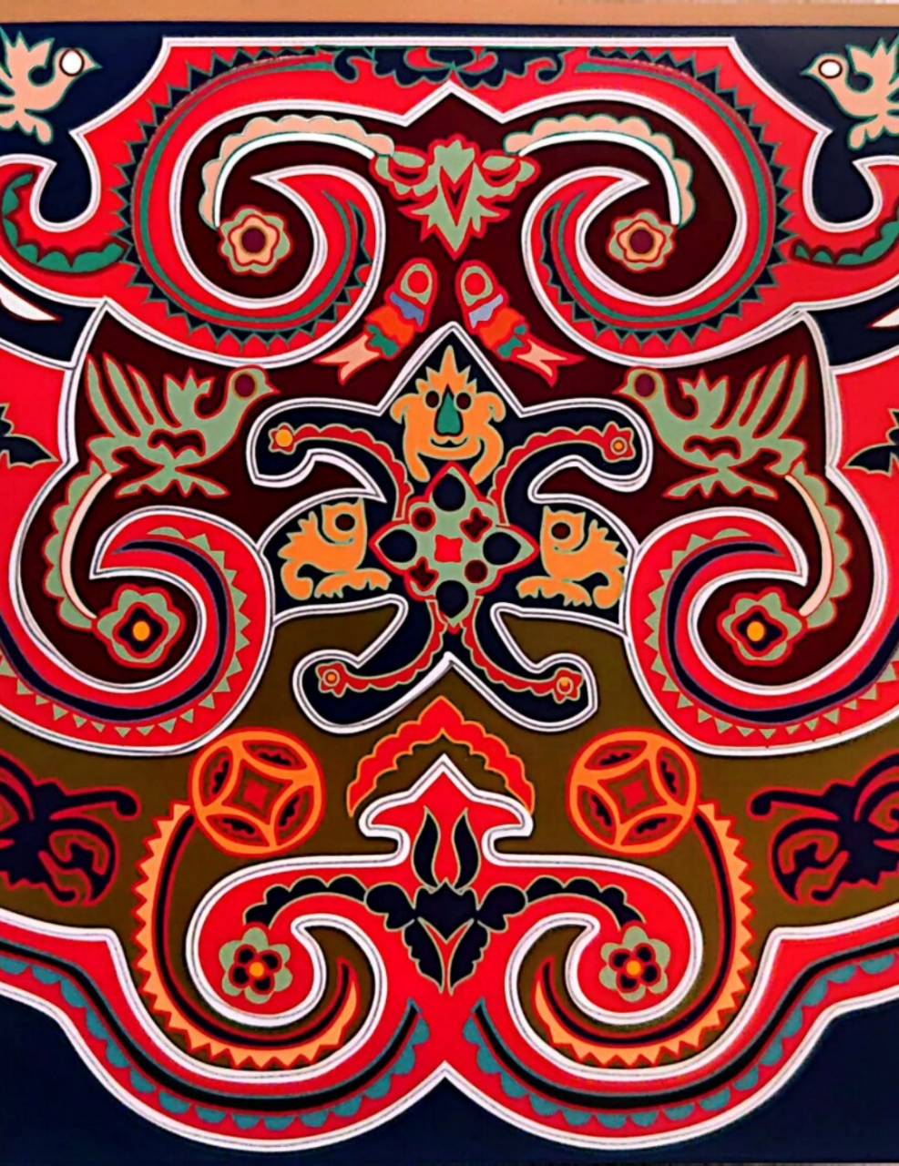 中国传统纹样--少数民族纹样《壮族》第一期  图二:蛙蛇纹壮族贴布绣