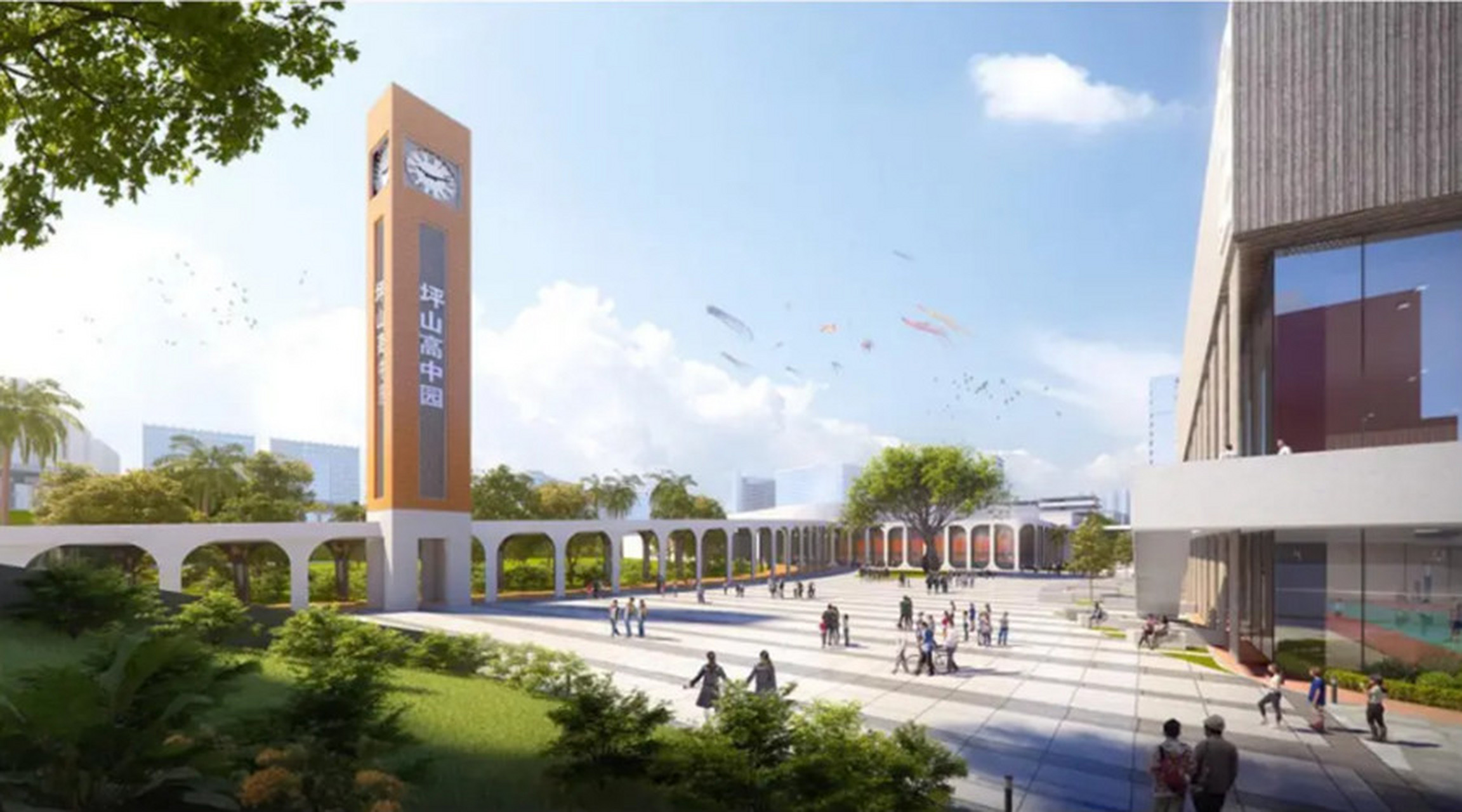 grg造型成为深圳坪山高中园最终选择 广东grg材料定制厂家