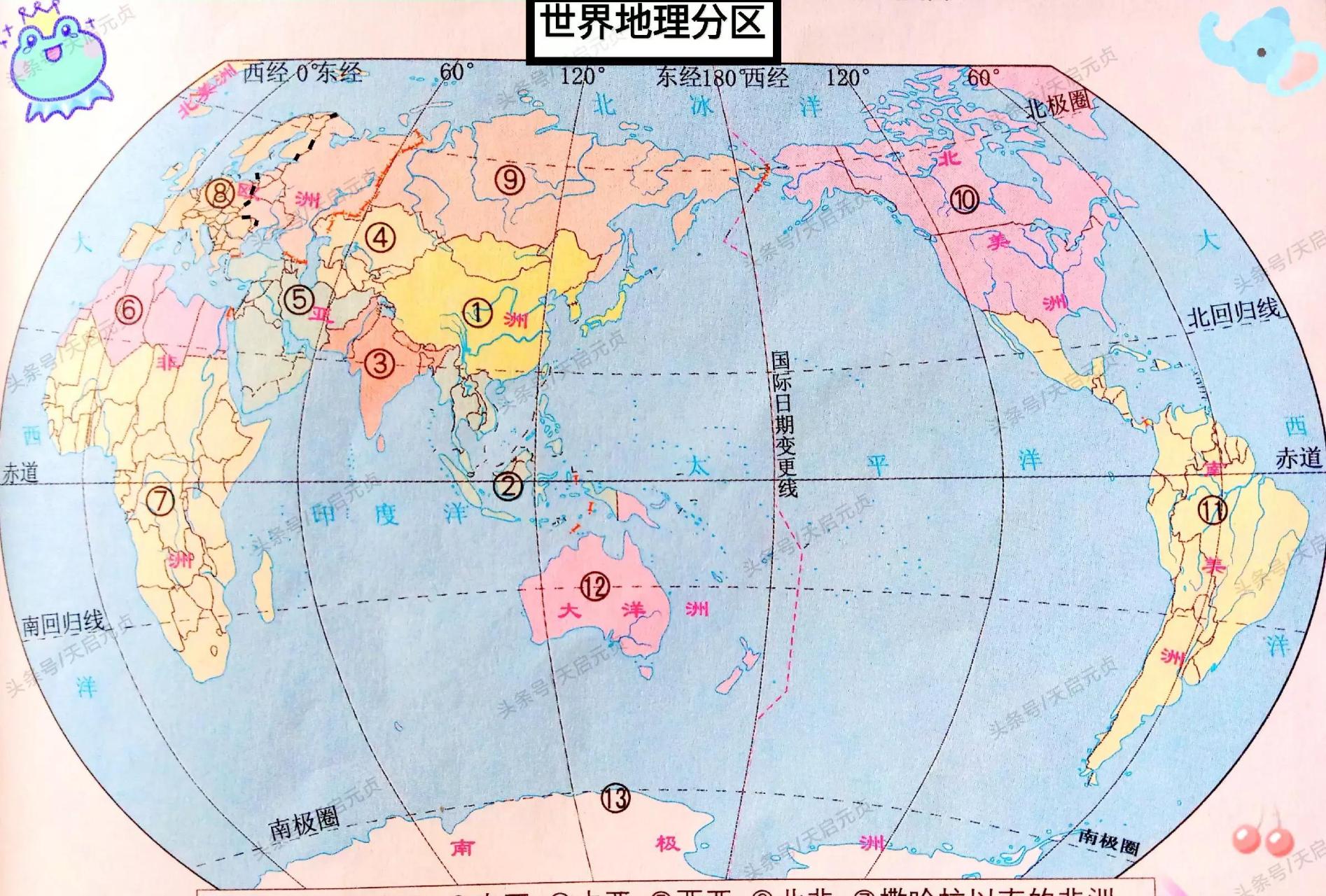 世界地理分区图.